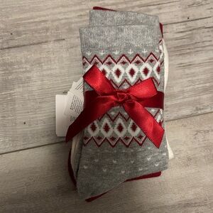 H&M Gray and Red Patterned Women's Socks new with Tags